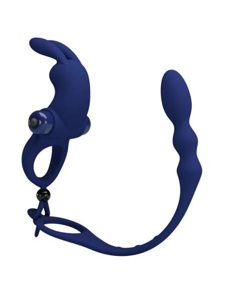 Pretty love - ayad anillo vibrador rabbit con plug azul