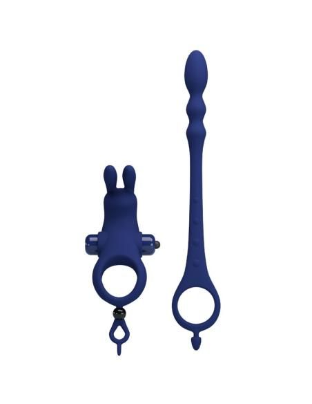 Pretty love - ayad anillo vibrador rabbit con plug azul