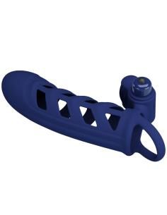 Pretty love - altaf anillo vibrador con funda de silicona azul