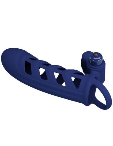 Pretty love - altaf anillo vibrador con funda de silicona azul