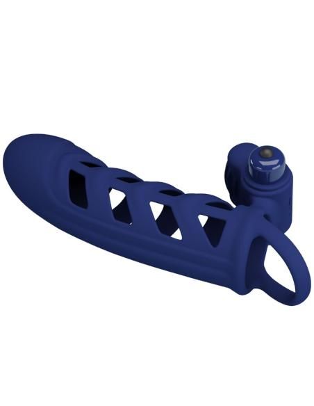 Pretty love - altaf anillo vibrador con funda de silicona azul