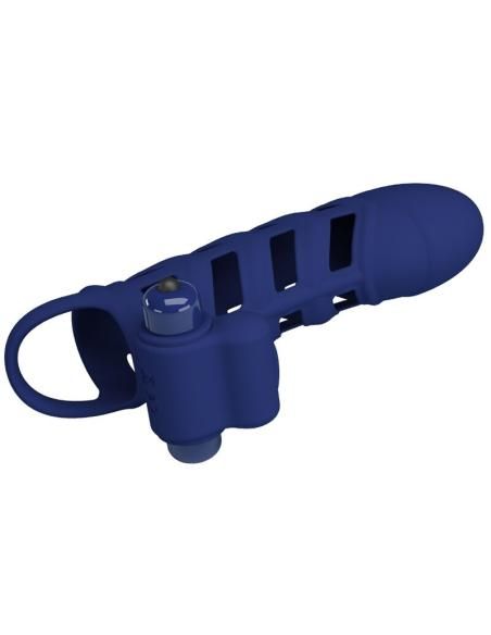 Pretty love - altaf anillo vibrador con funda de silicona azul