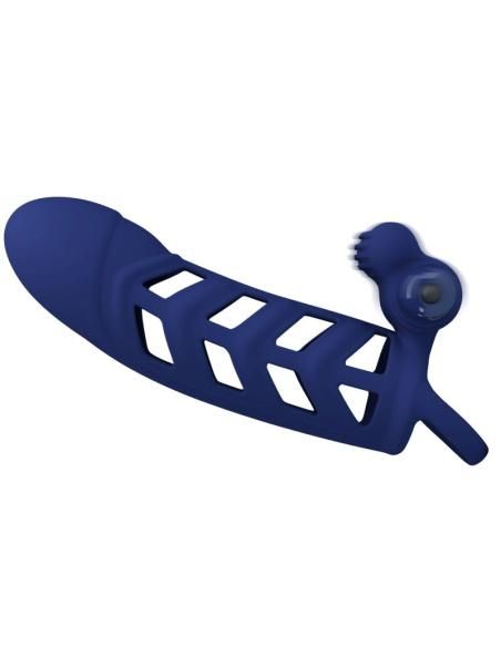 Pretty love - altaf anillo vibrador con funda de silicona azul