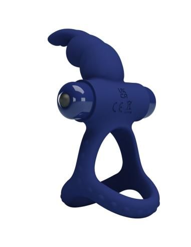 Pretty love - luchito doble anillo vibrador rabbit azul