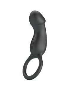 Pretty love - trae anillo vibrador con estimulador negro