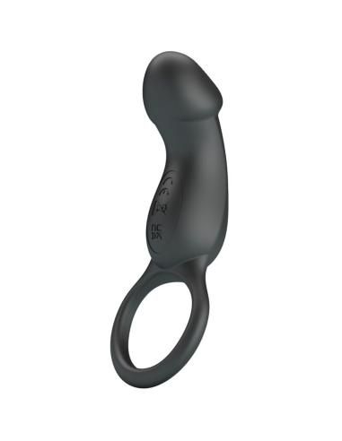 Pretty love - trae anillo vibrador con estimulador negro