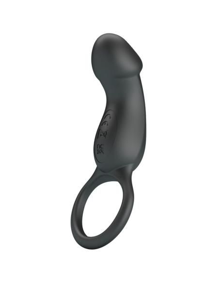 Pretty love - trae anillo vibrador con estimulador negro