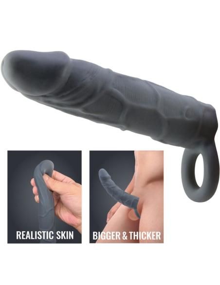 Pretty love - funda de pene de piel realÍstica gris oscuro