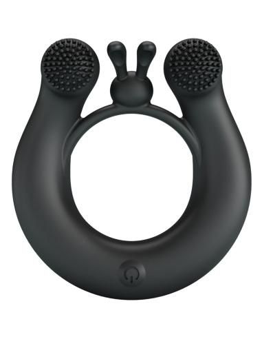 Pretty love - dahlia anillo vibrador + estimulador de clÍtois 12 vibraciones negro