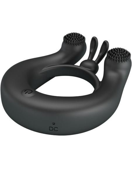 Pretty love - dahlia anillo vibrador + estimulador de clÍtois 12 vibraciones negro