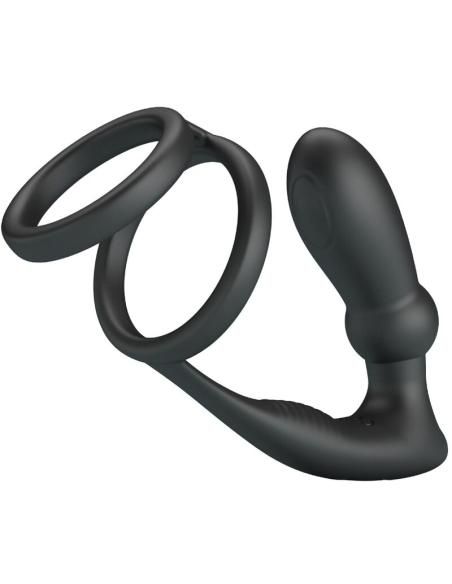 Pretty love - emoni anillo pene + plug anal 12 vibraciones negro