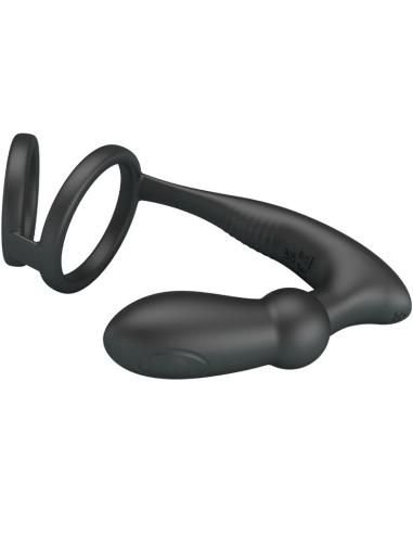 Pretty love - emoni anillo pene + plug anal 12 vibraciones negro