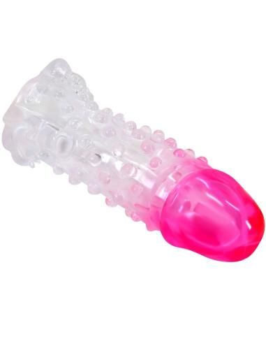 Pretty love - wilford funda realÍstica alargadora con relieve para pene rosa