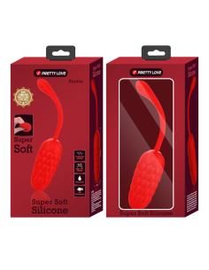 Pretty love - huevo vibrador con textura marina recargable rojo