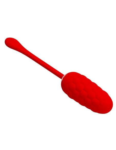 Pretty love - huevo vibrador con textura marina recargable rojo