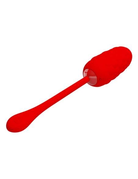 Pretty love - huevo vibrador con textura marina recargable rojo