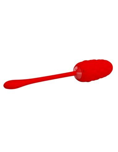Pretty love - huevo vibrador con textura marina recargable rojo