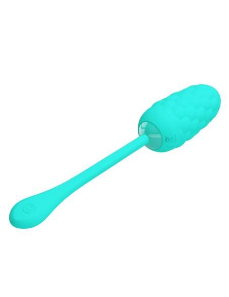 Pretty love - huevo vibrador con textura marina recargable verde agua