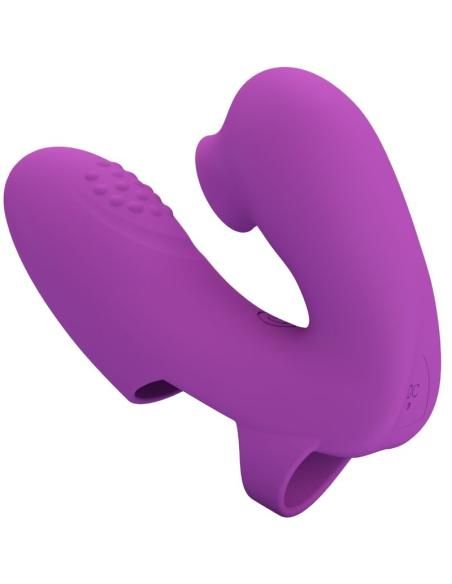 Pretty love - athena vibrador de dedo con estimulador clÍtoris morado