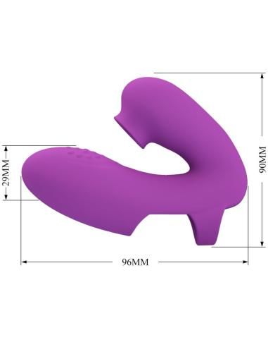 Pretty love - athena vibrador de dedo con estimulador clÍtoris morado