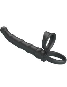Pretty love - tatum anillo vibrador pene con plug 10 vibraciones negro 2