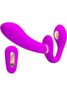 Pretty love - thunderbird vibrador doble strap-on control remoto morado