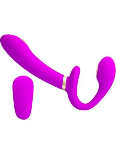 Pretty love - thunderbird vibrador doble strap-on control remoto morado