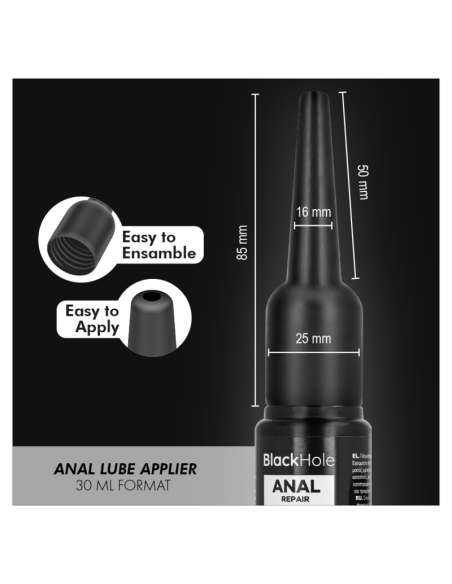 Black hole - aplicador de lubricante anal talla s 30 ml