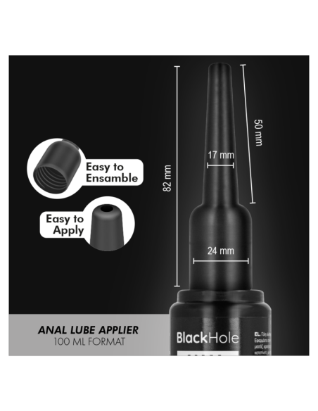Black hole - aplicador de lubricante anal talla l 100 ml