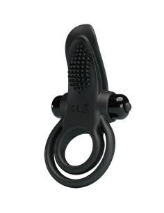 Pretty love - doble anillo vibrador + estimulador clÍtoris 10 vibraciones negro