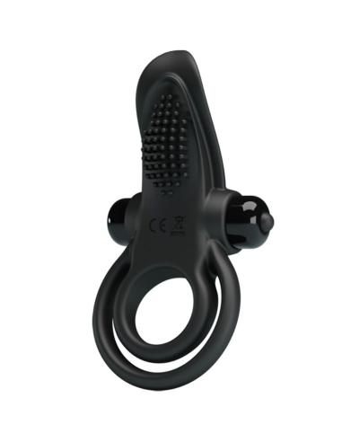 Pretty love - doble anillo vibrador + estimulador clÍtoris 10 vibraciones negro