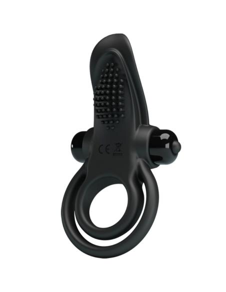 Pretty love - doble anillo vibrador + estimulador clÍtoris 10 vibraciones negro