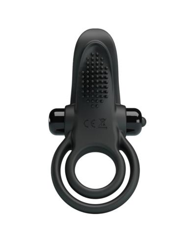 Pretty love - doble anillo vibrador + estimulador clÍtoris 10 vibraciones negro