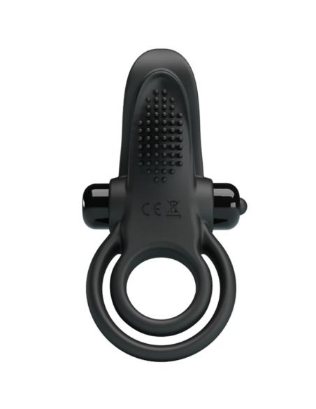 Pretty love - doble anillo vibrador + estimulador clÍtoris 10 vibraciones negro