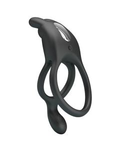 Pretty love - seth doble anillo vibrador rabbit 7 vibraciones negro 2
