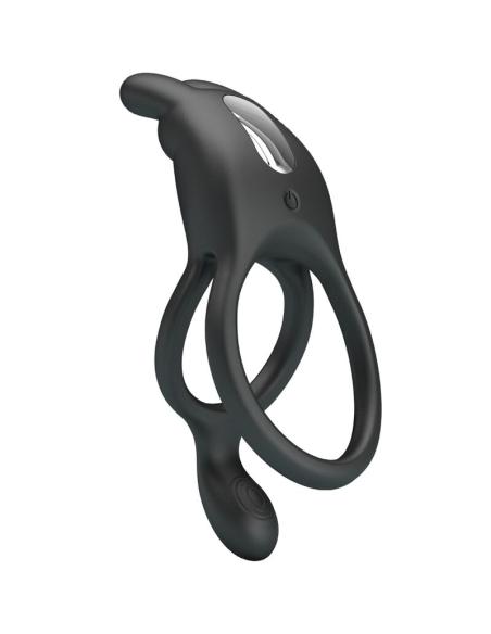 Pretty love - seth doble anillo vibrador rabbit 7 vibraciones negro