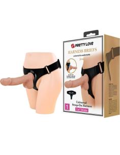 Pretty love - harness briefs arnÉs universal con dildo jerry 21.8 cm natural 2