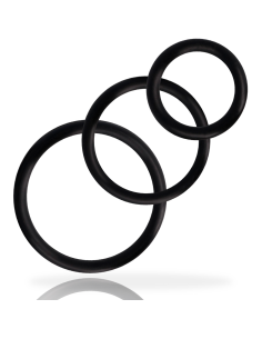 Addicted toys - set anillos pene negro
