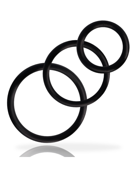 Addicted toys - set anillos pene negro