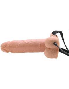 Fetish fantasy series - strap on hueco realista vibrador con testÍculos 17,8 cm 2