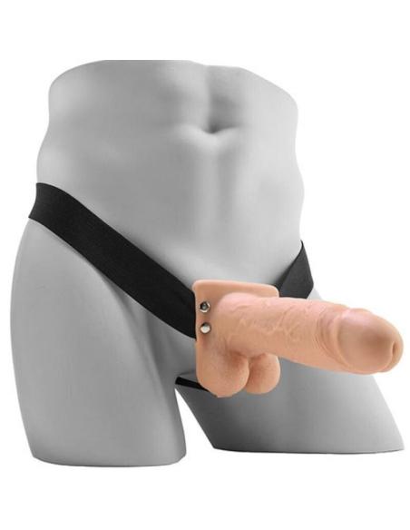 Fetish fantasy series - strap on hueco realista vibrador con testÍculos 17,8 cm