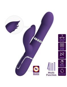 Pretty love - zalin vibrador rabbit perlas 4 en 1 morado
