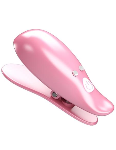 Pretty love - leaf pinzas vibratorias para pezones rosa