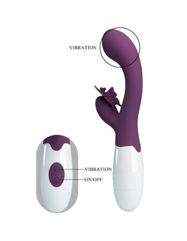 Pretty love - butterfly kiss vibrador rabbit & estimulador punto g morado