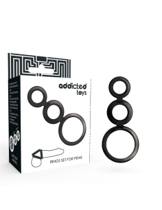 Addicted toys - set anillos pene y testÍculos - ahumado 2