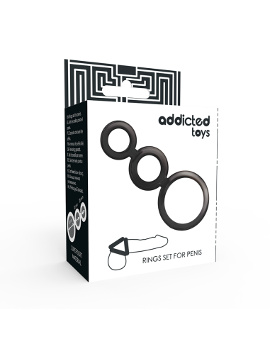 Addicted toys - set anillos pene y testÍculos - ahumado