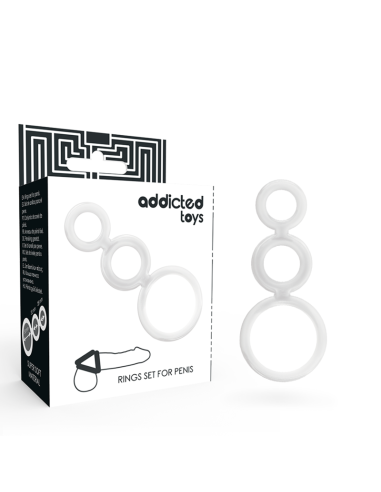 Addicted toys - set anillos pene y testÍculos clear