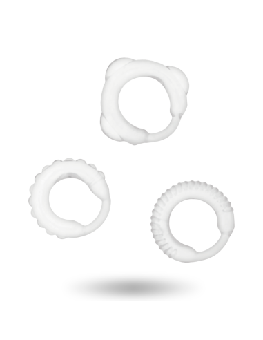Addicted toys - set 3 anillos pene clear