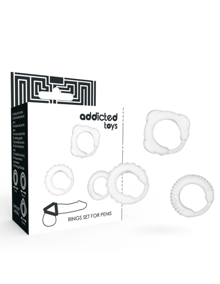 Addicted toys - set 3 anillos pene clear