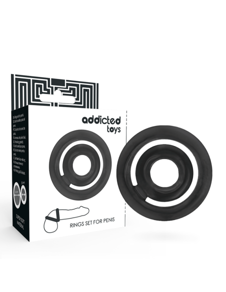 Addicted toys - potenz set anillos pene negro